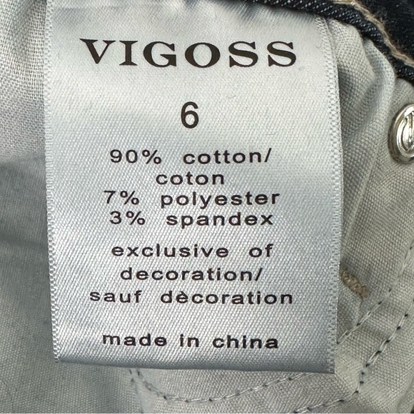 Vigoss Women’s Skinny Jeans Flap Embroidered Pockets Raw Hem Sz 6 - Picture 6 of 13